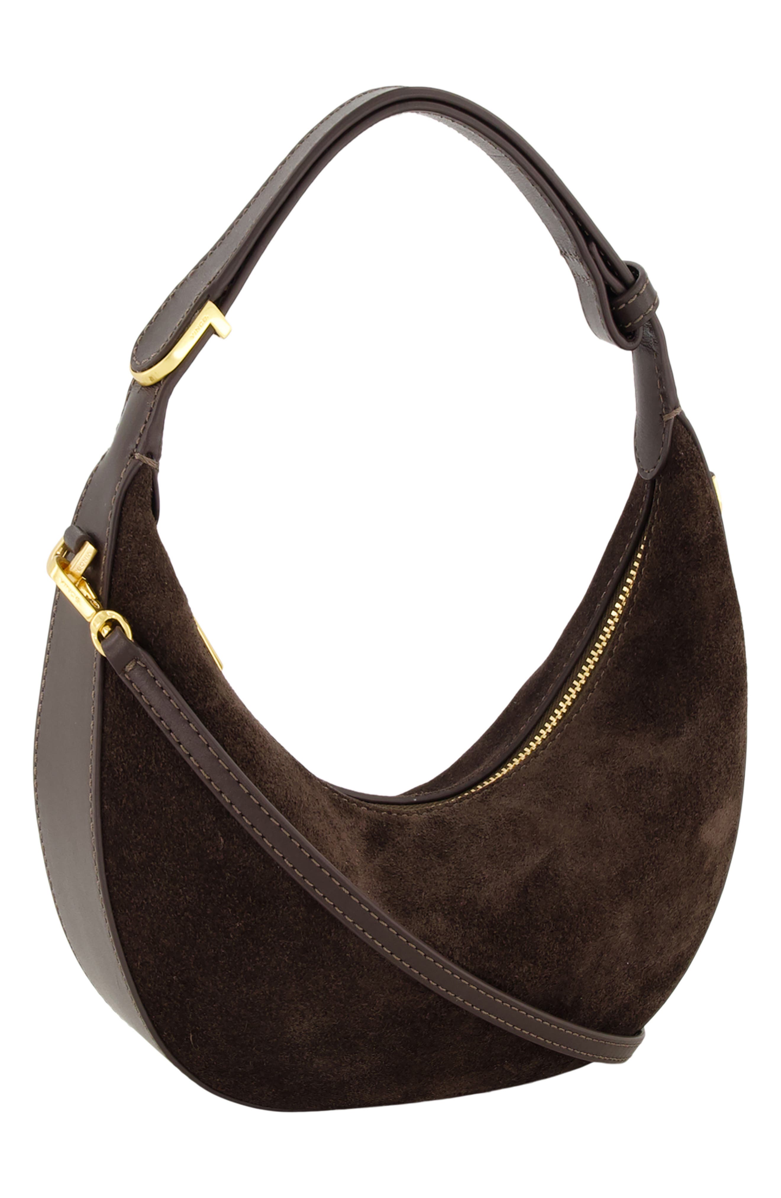 Mini Eris Suede Hobo Bag, Alternate, color, CACAO