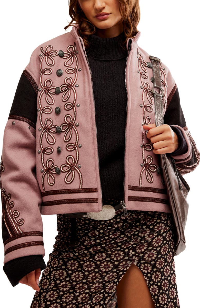 Free People Boy Band Bomber Jacket, Main, color, 