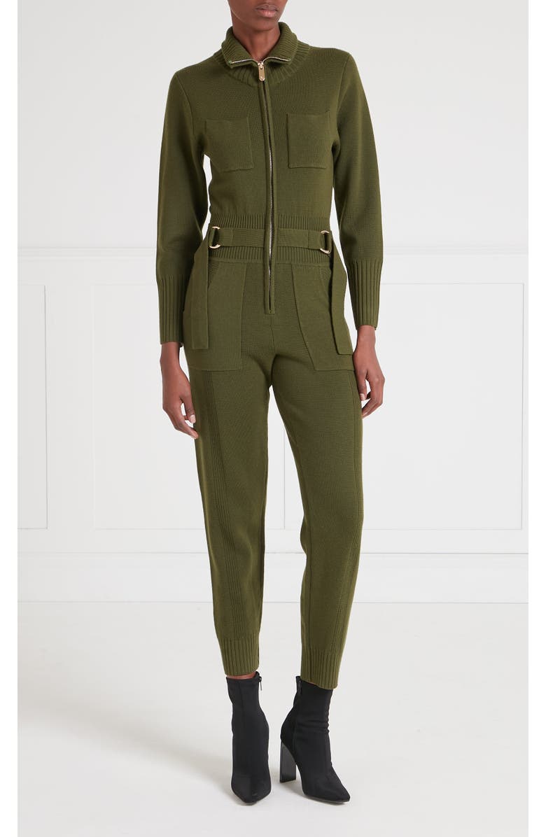Temperley London Flight Suit, Main, color, Pine Green