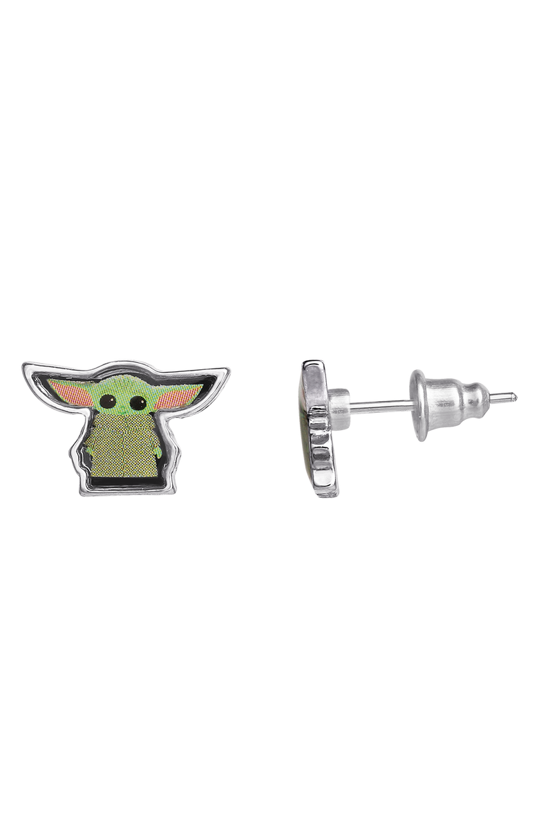 Star Wars The Mandalorian Grogu Fashion Stud Earrings and Necklace Set, Alternate, color, Green