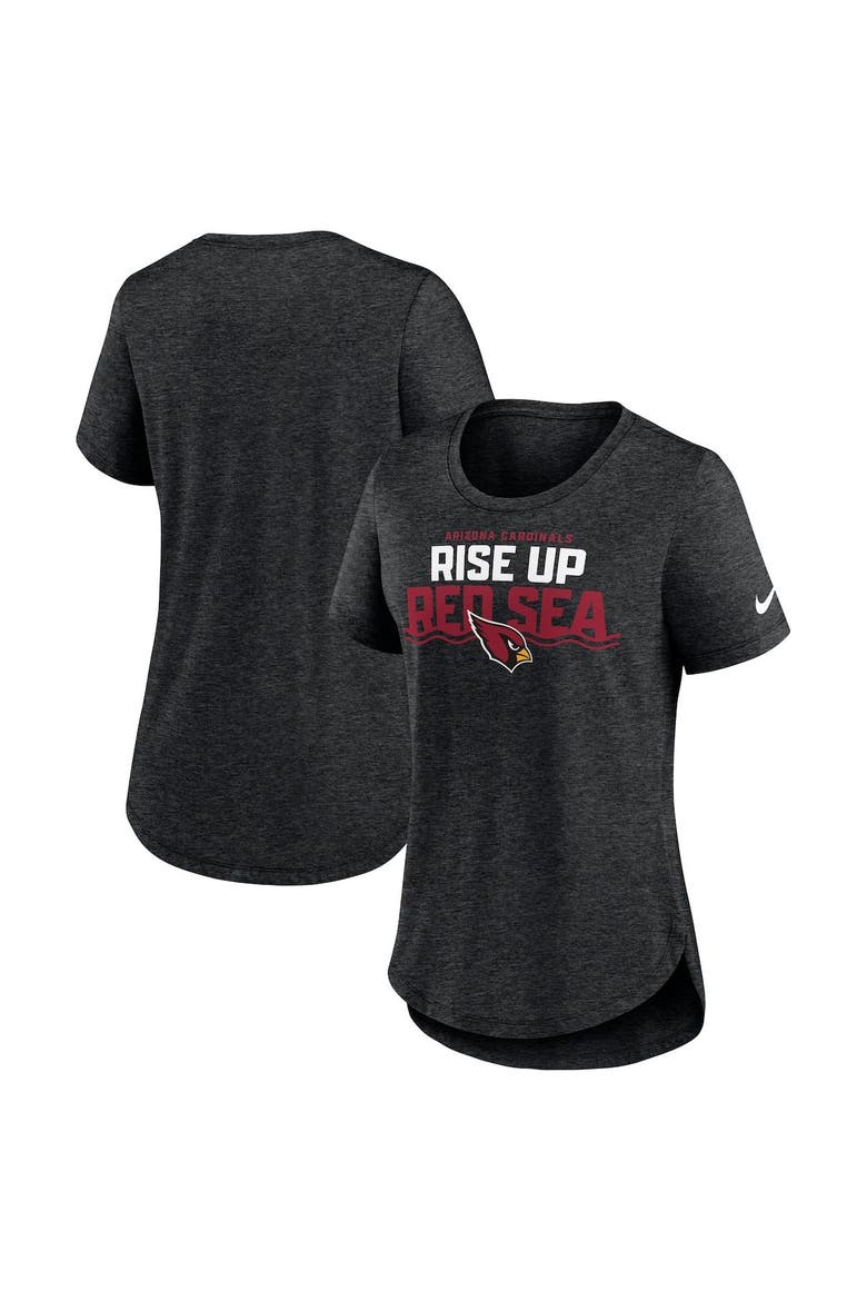Women's Nike Heather Black Arizona Cardinals Local Fashion Tri-Blend T-Shirt, Main, color, Heather Black