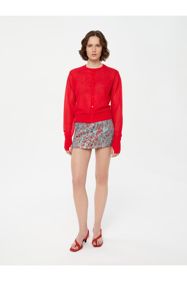 Sheer Cardigan, Alternate, color, Red