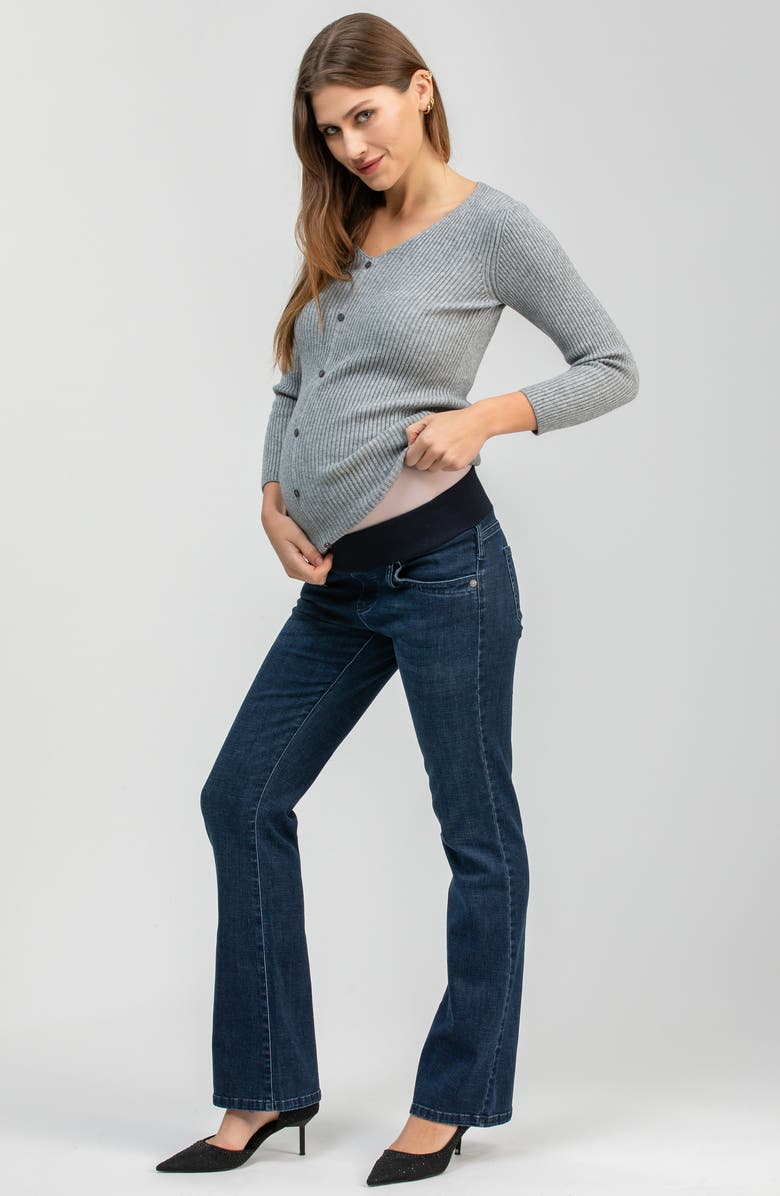 PIETRO BRUNELLI MATERNITY Flare Maternity Jeans, Alternate, color, Top Blue