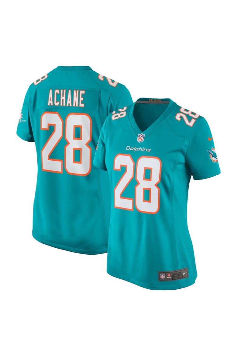 Women's Nike Devon Achane Aqua Miami Dolphins Player Game Jersey, Main, color, Aqua