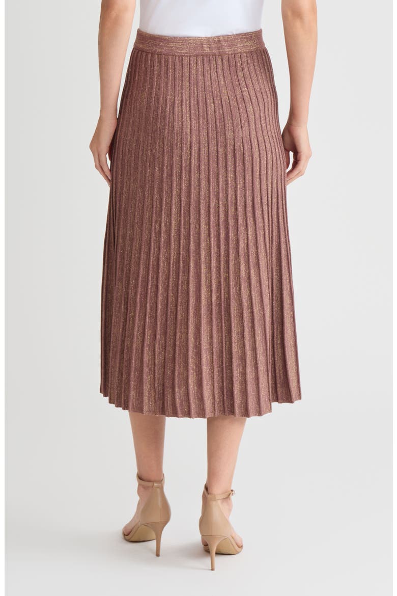 Lurex A-Line Soft Ribbed Knit Midi Skirt, Alternate, color, Midnight Umber
