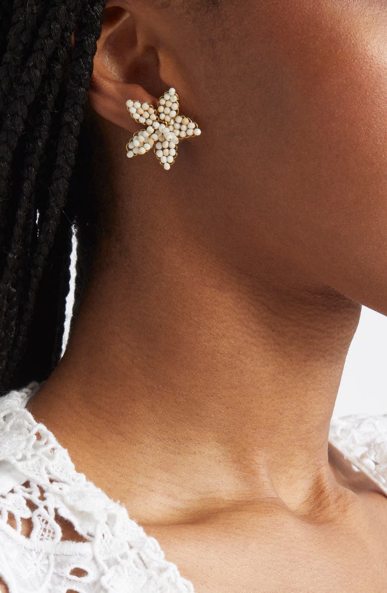 Isabel Marant Beaded Mismatched Earrings, Alternate, color, Ecru