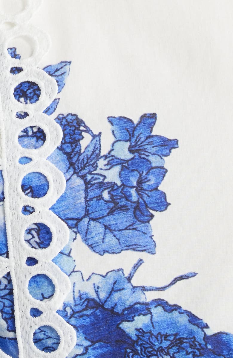 LAYERED WITH LOVE Linda Floral Eyelet Trim Long Sleeve Cotton Minidress, Alternate, color, 