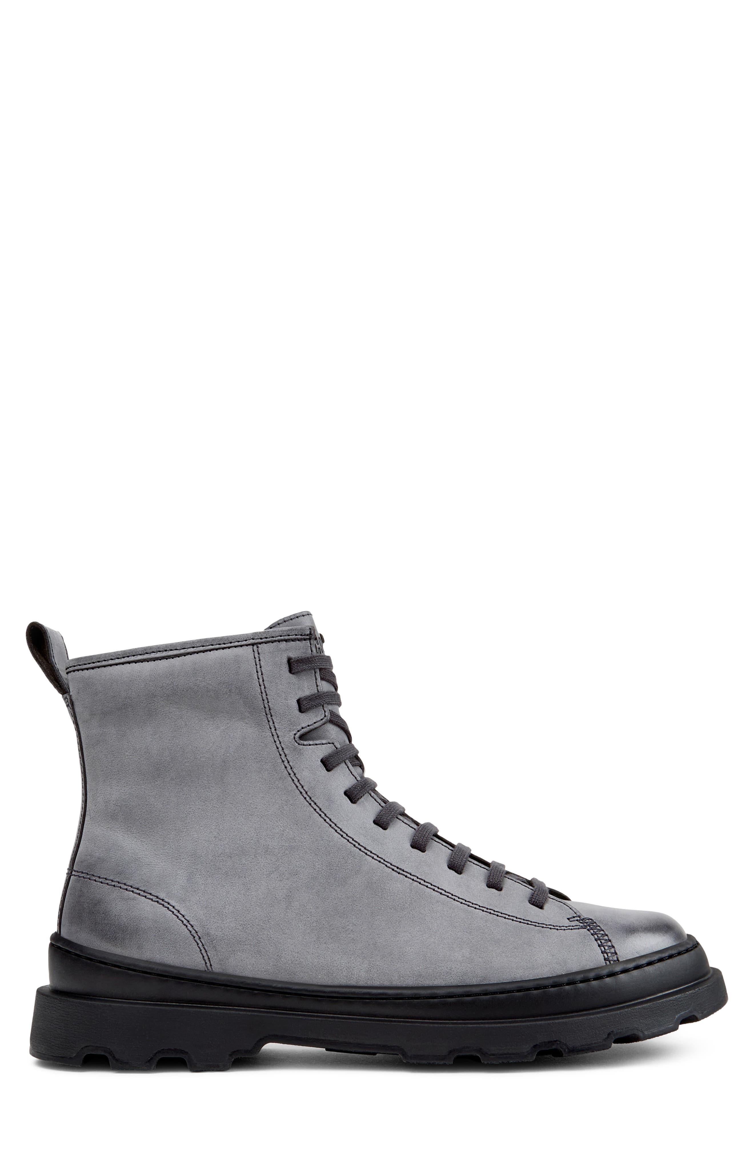 Brutus Leather Lace-Up Boot, Alternate, color, MEDIUM GRAY