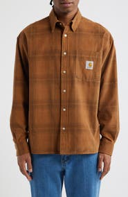 Carhartt Work In Progress Wilber Check Corduroy Button-Up Shirt