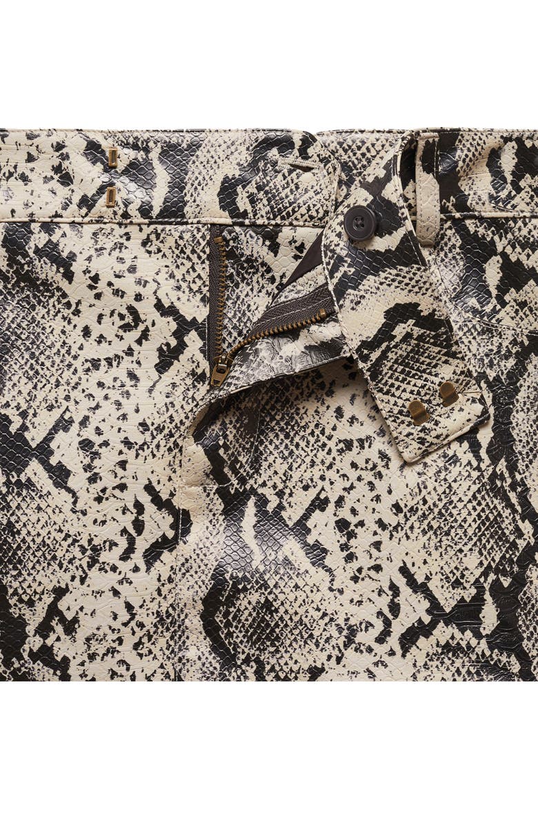 MANGO Kourtney Faux Snakeskin Miniskirt, Alternate, color, 