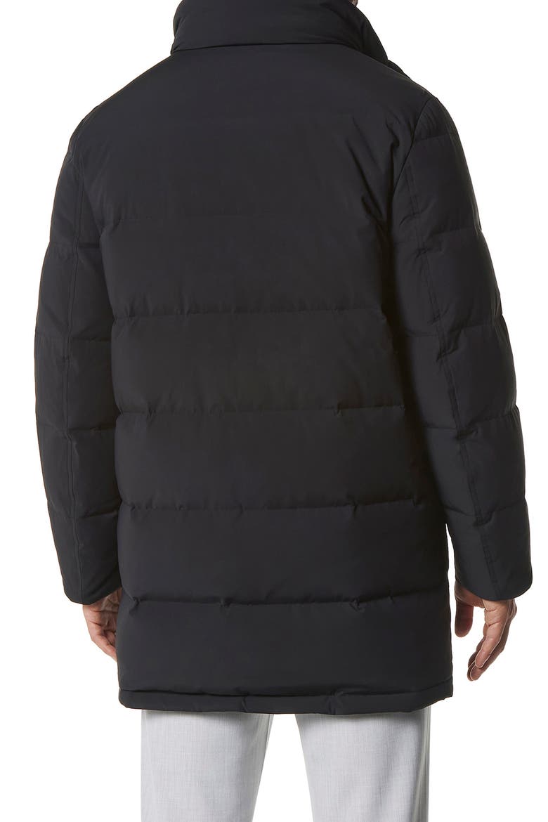 Shelton Water Resistant Down Coat, Alternate, color, BLACK
