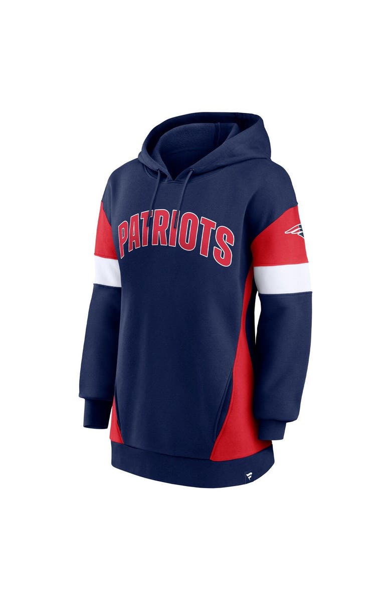FANATICS Women's Fanatics Branded Navy/Red New England Patriots Lock It Down Pullover Hoodie, Alternate, color,