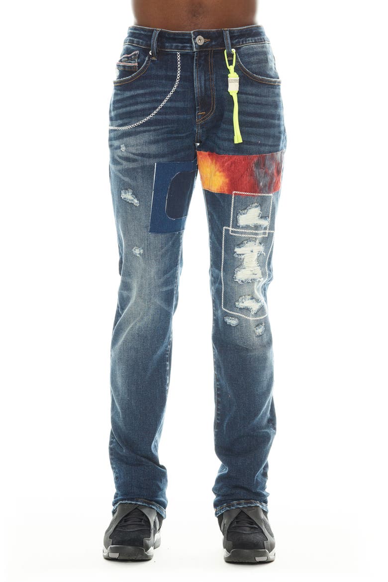 Rocker Rip & Repair Slim Fit Jeans, Main, color, SAWYER