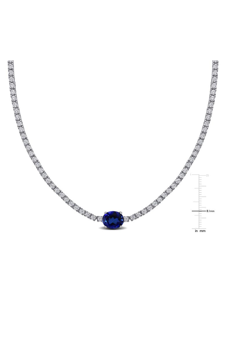 Julianna B. Lab-Created Sapphire Solitaire Tennis Necklace, Alternate, color, 
