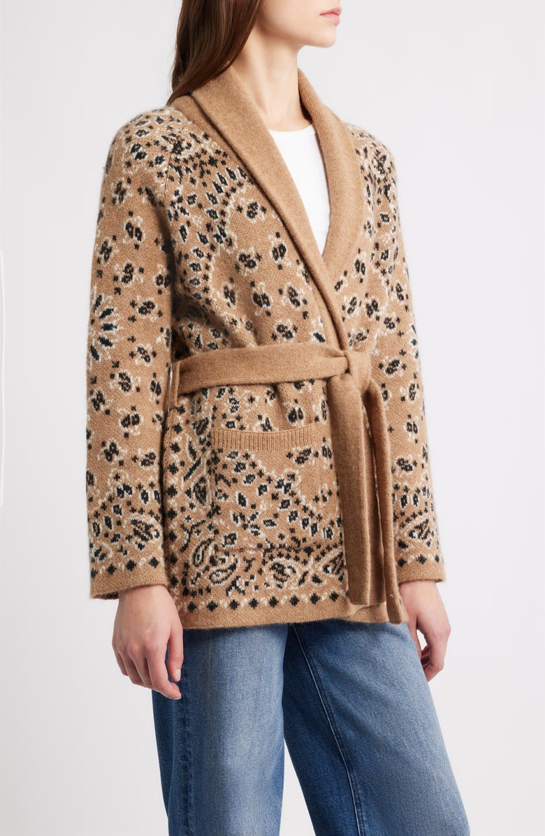 THE GREAT. The Bandana Shawl Collar Cardigan, Alternate, color, 