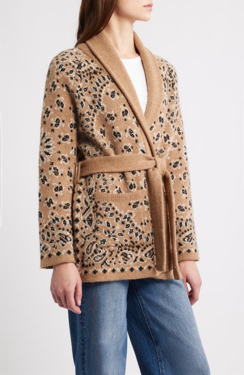 The Great . The Bandana Shawl Collar Cardigan In Brown