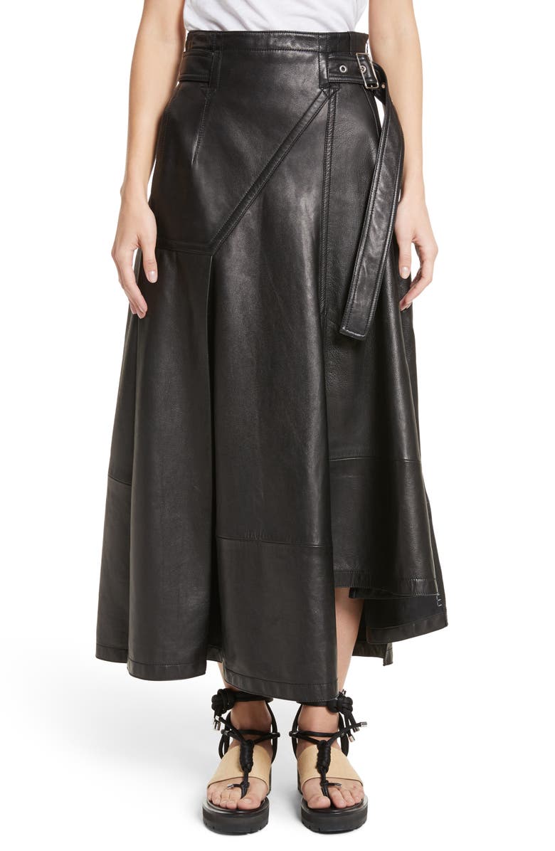 3.1 Phillip Lim Leather Utility Skirt, Main, color,