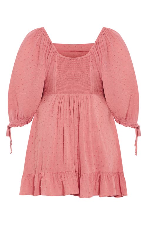 City Chic Arden Pleated Clip Dot Minidress In Pink