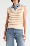 Democracy Denim Trim Sweater Vest