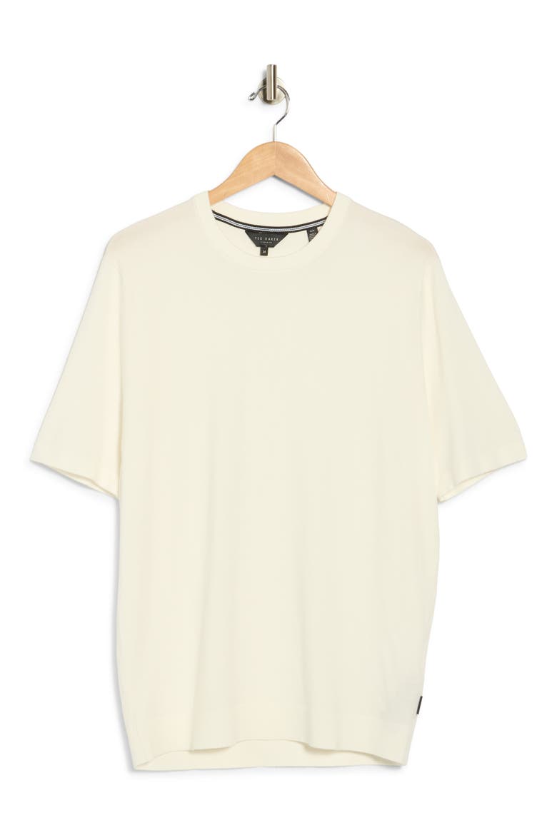 Crewneck Knit T-Shirt, Alternate, color, EGRET