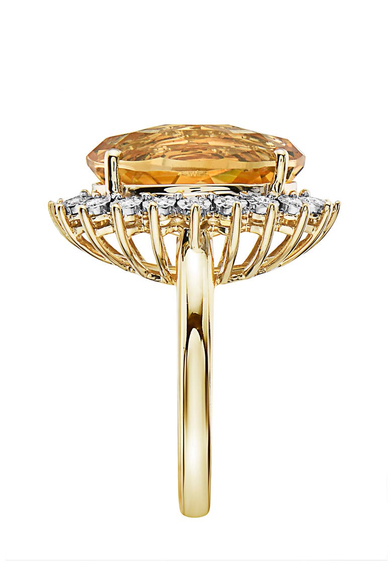 14K Yellow Gold Diamond & Citrine Sunburst Ring, Alternate, color, 14K Gold