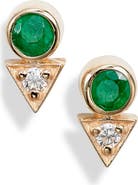 Anzie Cléo Emerald & Diamond Stud Earrings