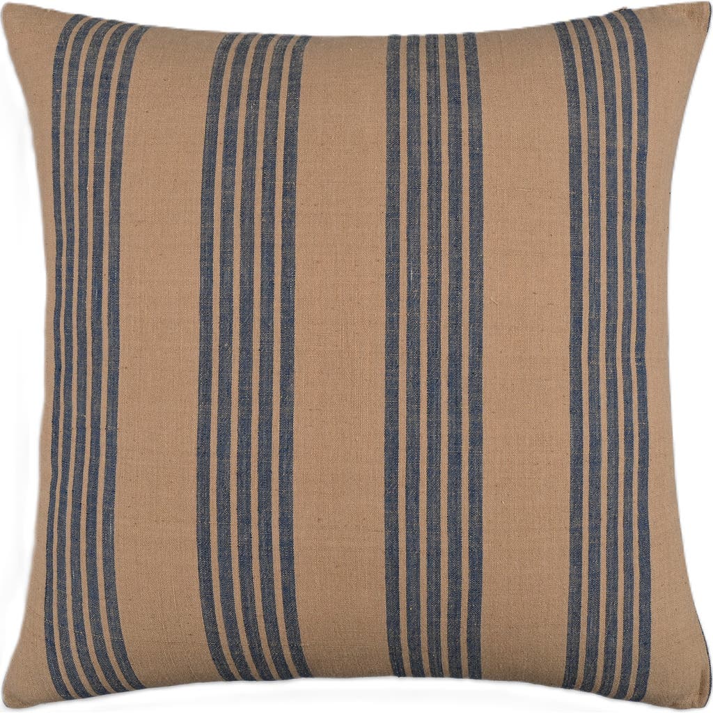 Naki & Ssam Earthy Finesse Brown Throw Pillow With Stripes In Multi