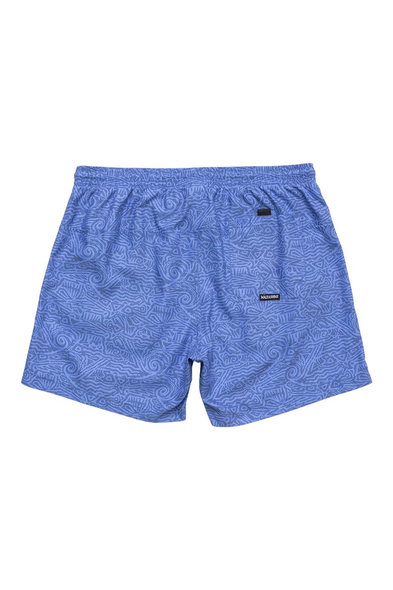 Doodle Print Microfiber Swim Trunks, Alternate, color, OCEAN