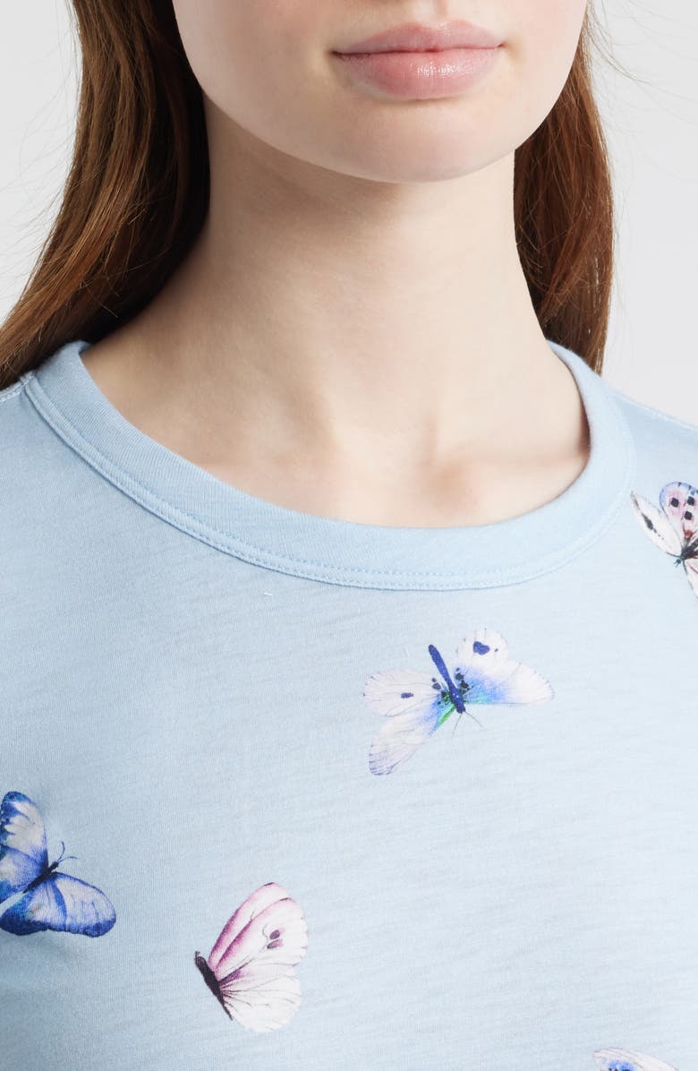 rag & bone Tammy Butterfly Pima Cotton T-Shirt, Alternate, color, Light Blue
