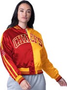 STARTER Women's Starter  Red/Gold Kansas City Chiefs Zone Blitz Cropped Full-Snap Satin Jacket