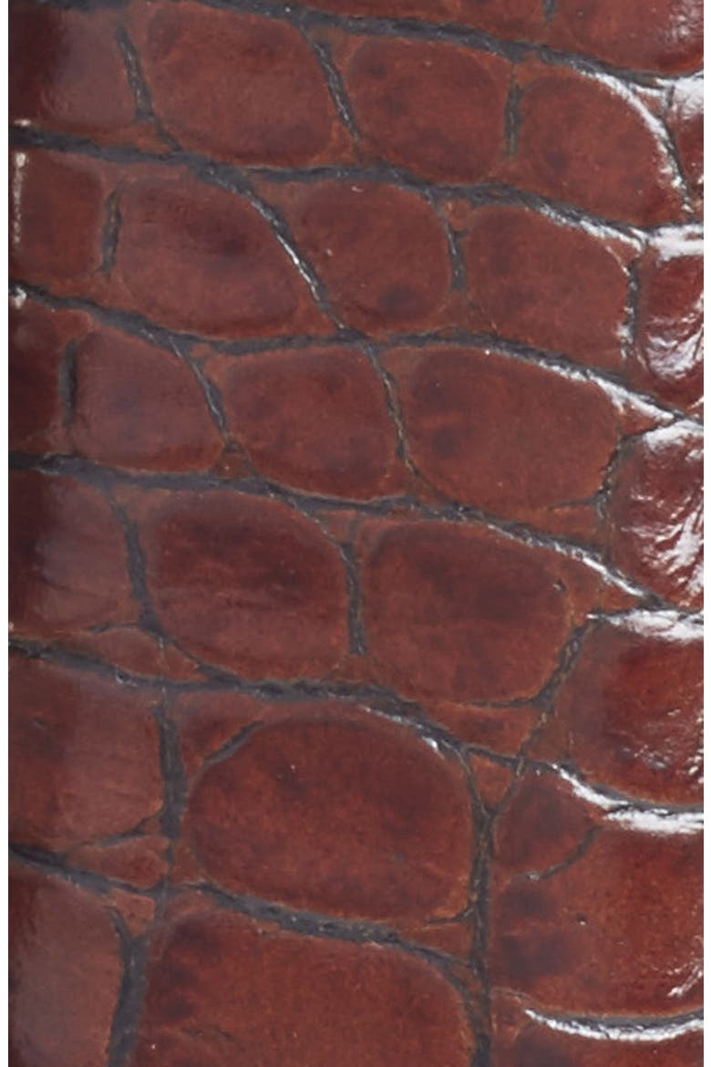 Alligator Embossed Leather Belt, Alternate, color, COGNAC