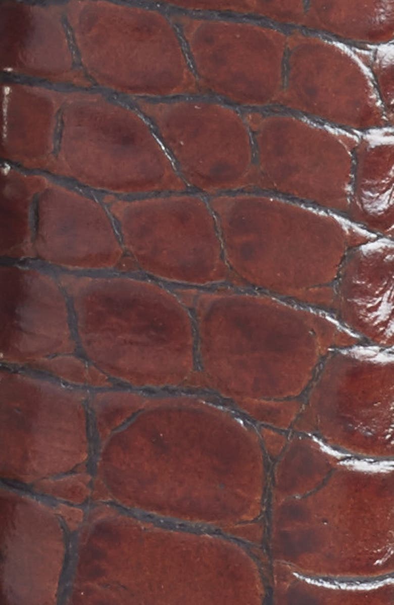 Torino Alligator Embossed Leather Belt, Alternate, color, Cognac