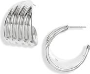 Open Edit Wide Fluted Hoop Earrings
