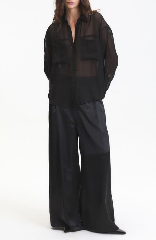 Deluc Grayson Sheer Shirt In Black