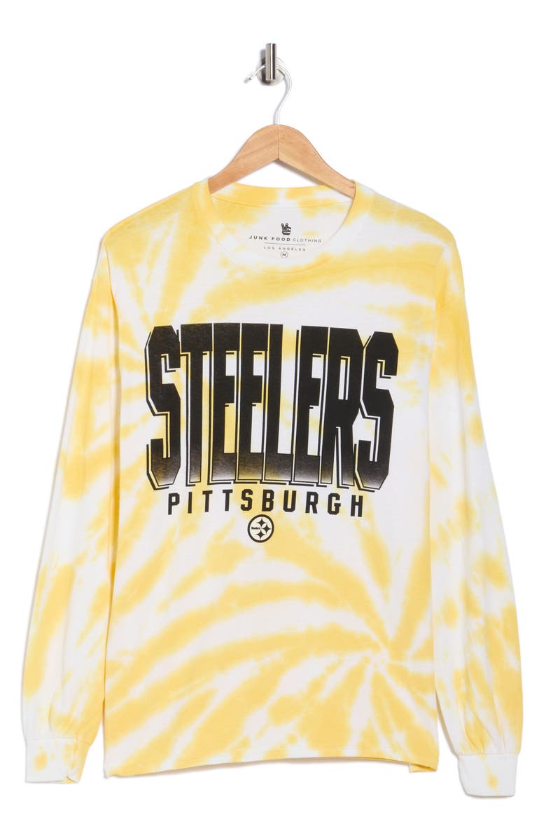 Junk Food NFL Steelers Game Time Cotton Graphic T-Shirt, Alternate, color, Mustard Tie-Dye