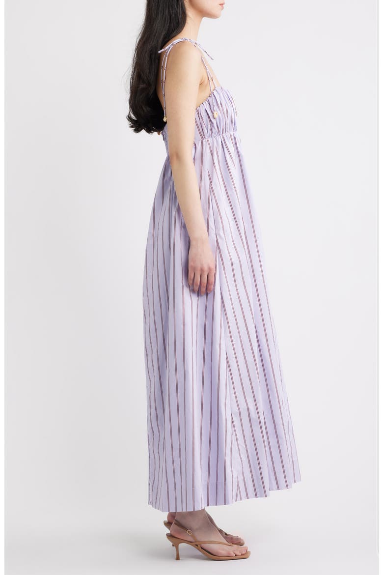 Andi Stripe Cotton Maxi Dress, Alternate, color, PURPLE