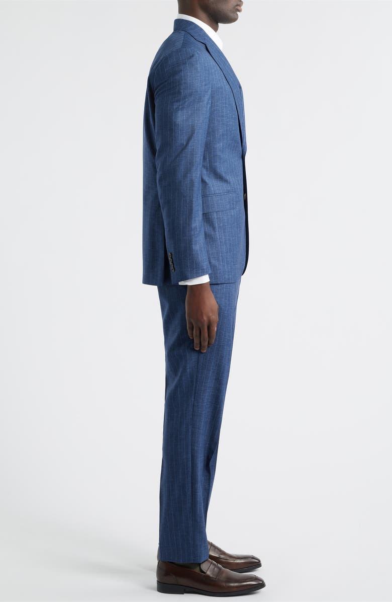 Jack Victor Mason Stripe Wool Siut, Alternate, color, Mid Blue