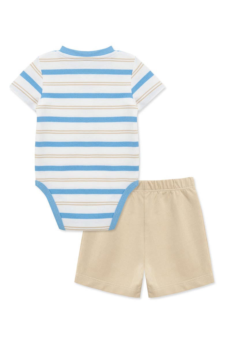 Little Me Puppy Bodysuit & Shorts Set, Alternate, color, Tan