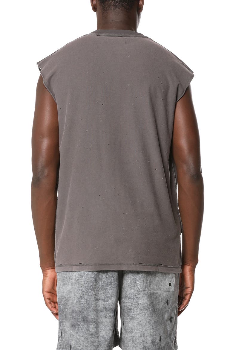Textured Sleeveless Cotton Graphic T-Shirt, Alternate, color, GREY