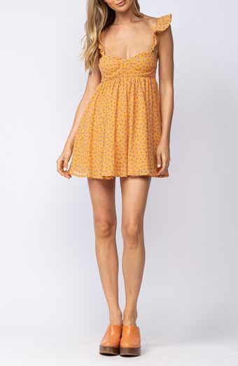 Floral Ruffle Strap Cotton Babydoll Minidress
