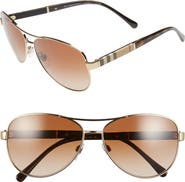 Burberry 59mm Aviator Sunglasses