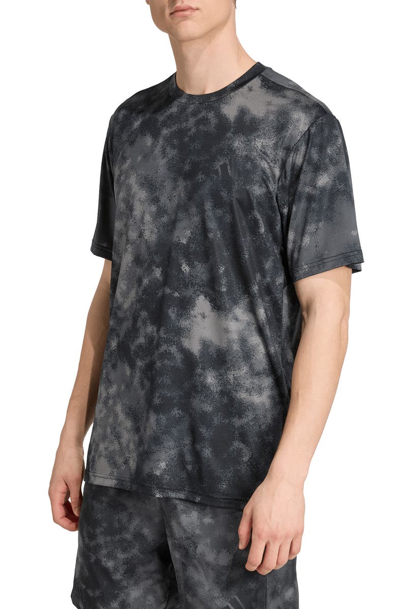 adidas Train Essentials Camo T-Shirt, Main, color, Black