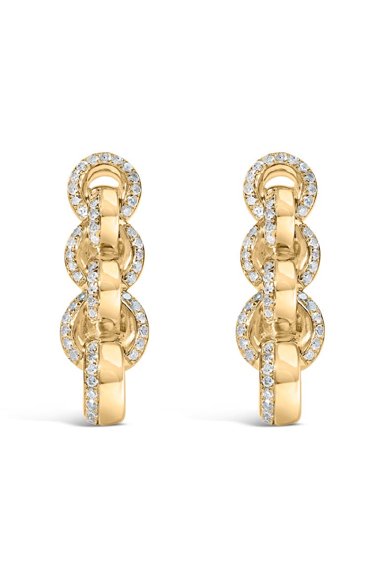 14K Yellow Gold Plated Silver 3/4 Cttw Diamond Chain Link Drop Earrings, Alternate, color, Yellow