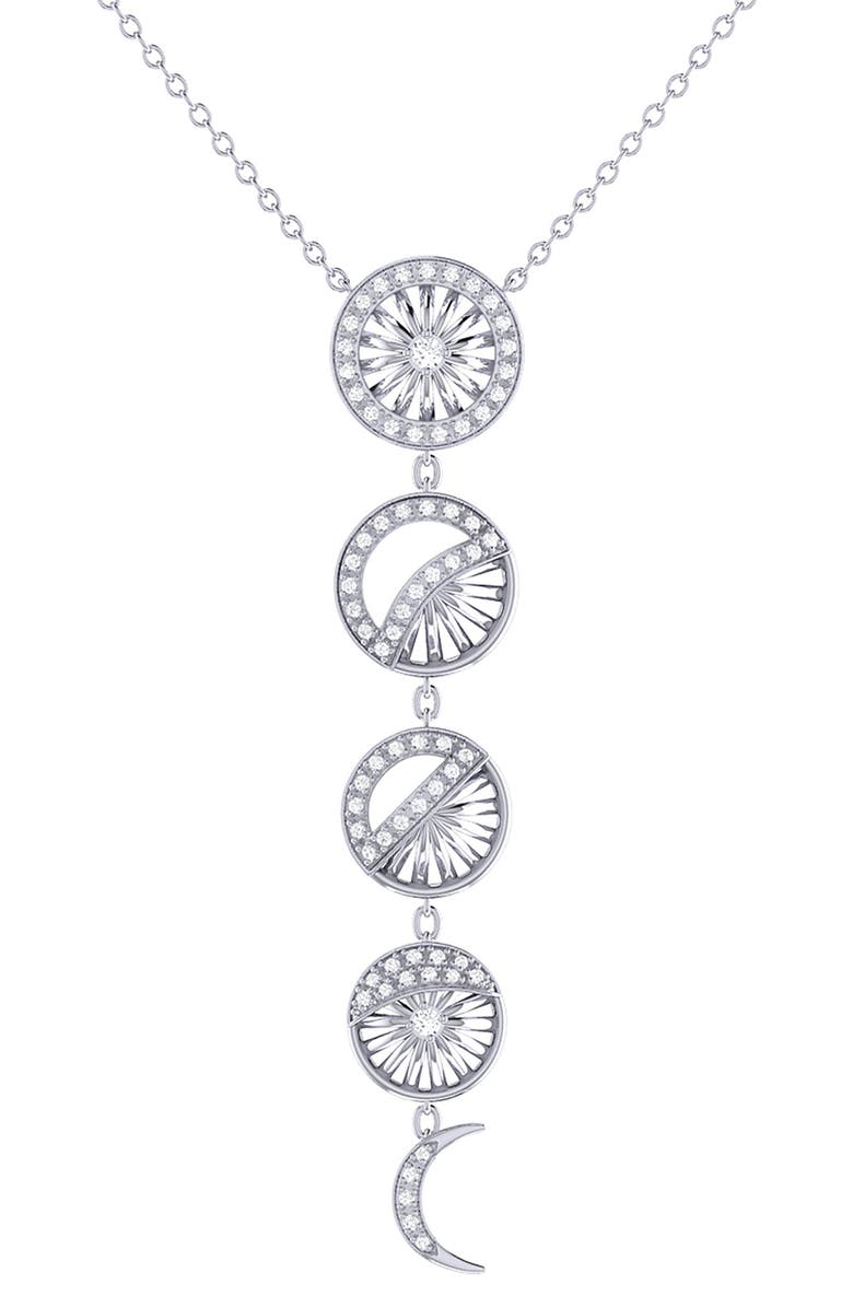 LuvMyJewelry Moon Phases Diamond Pendant Necklace, Alternate, color, Silver