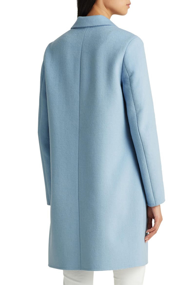 Double Face Wool Blend Reefer Coat, Alternate, color, LIGHT BLUE