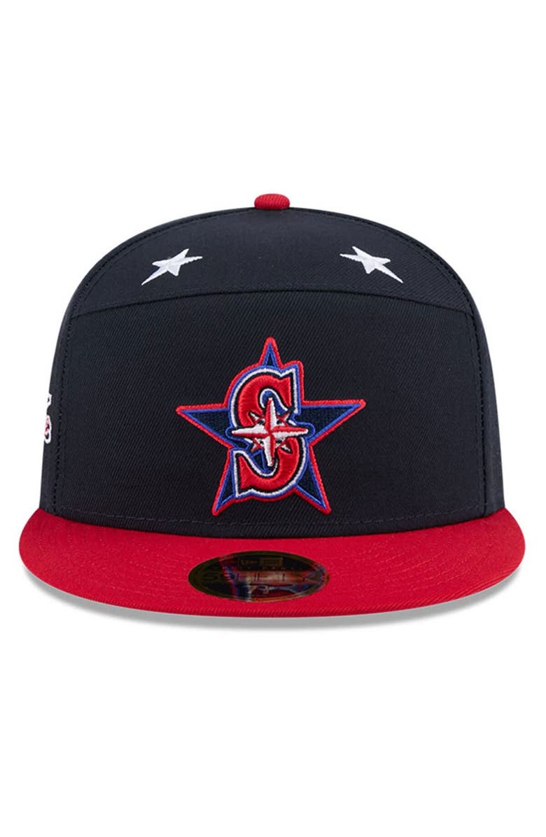 New Era Men's New Era Navy/Red Seattle Mariners 2025 MLB All-Star Game Workout Side Patch 59FIFTY Fitted Hat, Alternate, color,