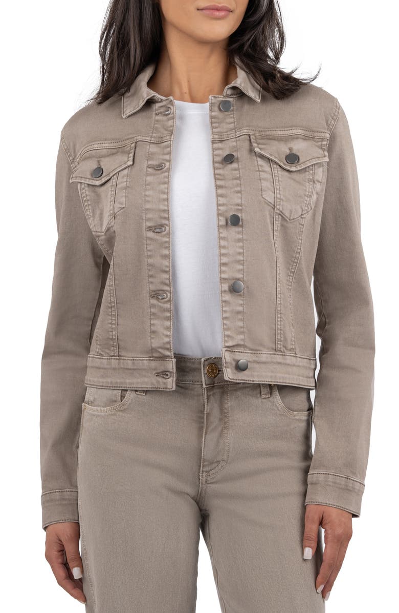 KUT from the Kloth Julia Crop Denim Trucker Jacket, Main, color, 