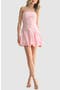 Pleated Strapless Bubble Hem Minidress