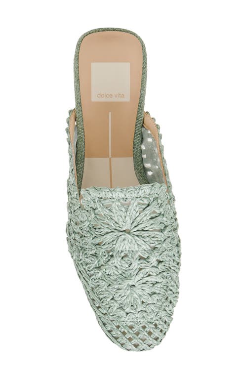 Dolce Vita Diya Raffia Mule In Light Sage Macrame