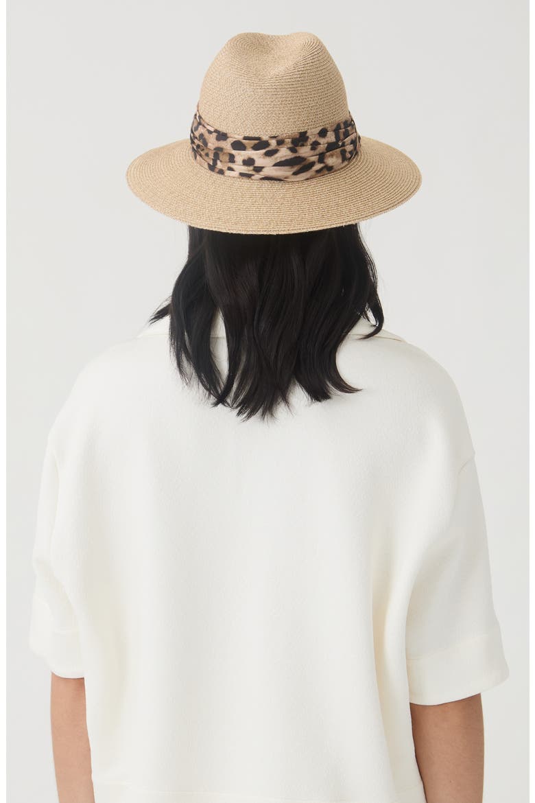 Courtney UPF 25+ Packable Straw Fedora, Alternate, color, SAND